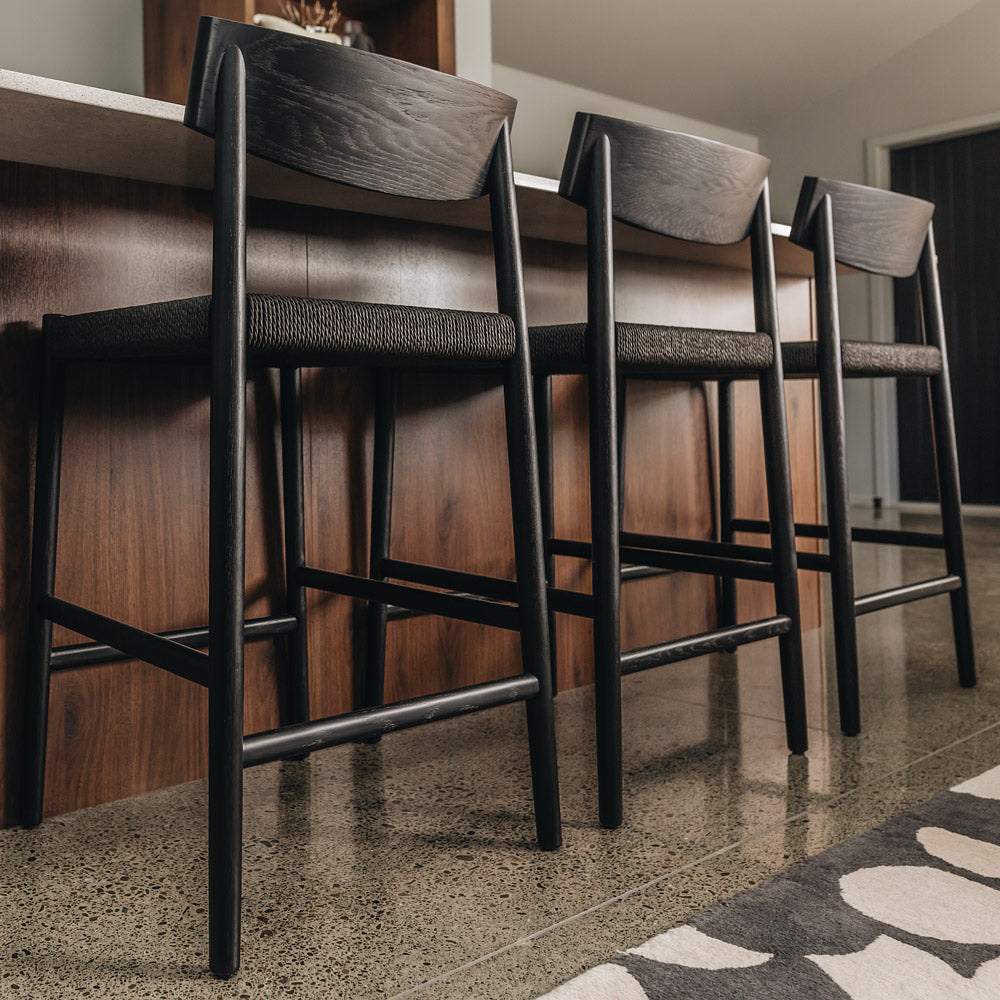 Isaac Cord Barstool - Black