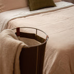 Light Khaki Linen Laundry Basket - Champagne Frame