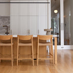 Isaac Cord Barstool - Natural Oak